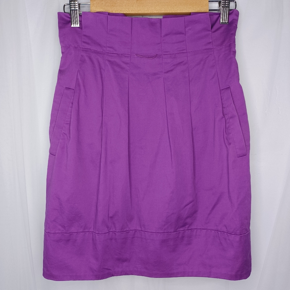 BCBGMAXAZRIA Purple Pencil Skirt with Belt
